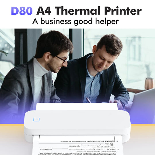 D80 A4 Portable Thermal Transfer Printer Wireless Tattoo Transfer Printer Use with Mobile /Laptop 56mm/77mm/107mm/210mm/216mm