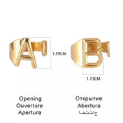 Fashion Stainless Steel Ring Letter Initial Ring Letter Rings For Women Men Open Ring Couple Alphabet Bijoux Femme Jewelry Gift