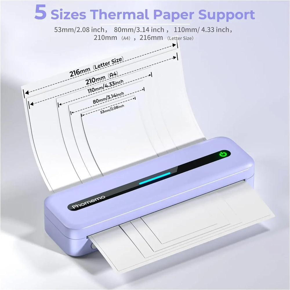 Phomemo M832 Thermal Printer A4 Bluetooth Portable Printer Wireless Inkless Printer for Home Photo Tattoo Compatible with Phone