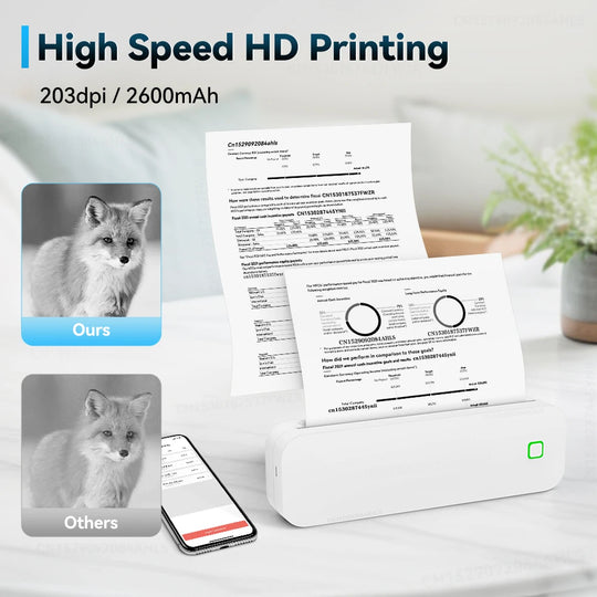 Inkless A4 Thermal Printer Portable Wireless Bluetooth Tattoo Stencil Printer A4 Paper PDF Excel Document Picture Print Machine